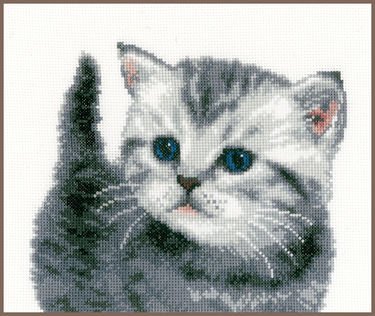 Broderipakning - Billede - Gr tiger kat