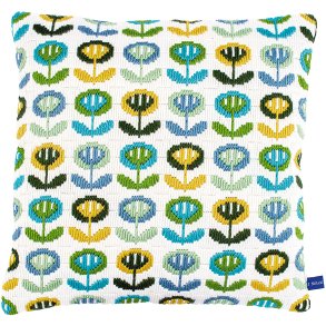 Broderipakning - stramaj pude - Blomstermark retro