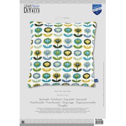 Broderipakning - stramaj pude - Blomstermark retro