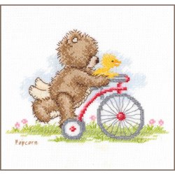 Broderipakning - Billede - Popcorn p cykel