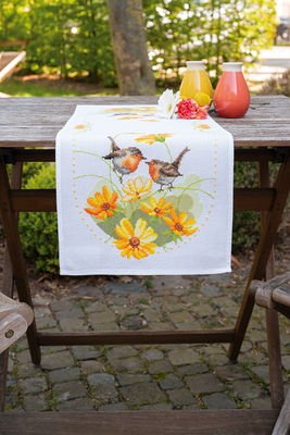 Broderi pakning - bordlber - Rdklk og blomster