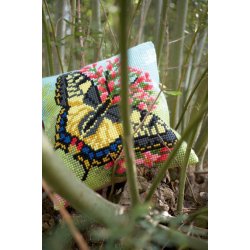 Broderipakning - Stramaj pude - Sommerfugl