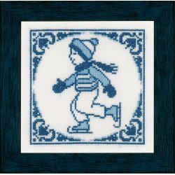 Broderipakning - Billede - Delft 4 st.