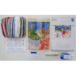 Broderipakning - Julekalender - Bambi med dompap og hare