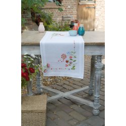 Broderi pakning - bordlber / ptegnet - Blomster p rkke