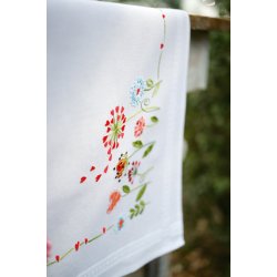 Broderi pakning - bordlber / ptegnet - Blomster p rkke