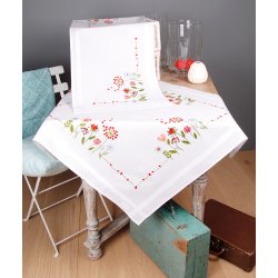 Broderi pakning - bordlber / ptegnet - Blomster p rkke