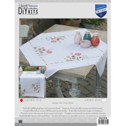 Broderi pakning - bordlber / ptegnet - Blomster p rkke