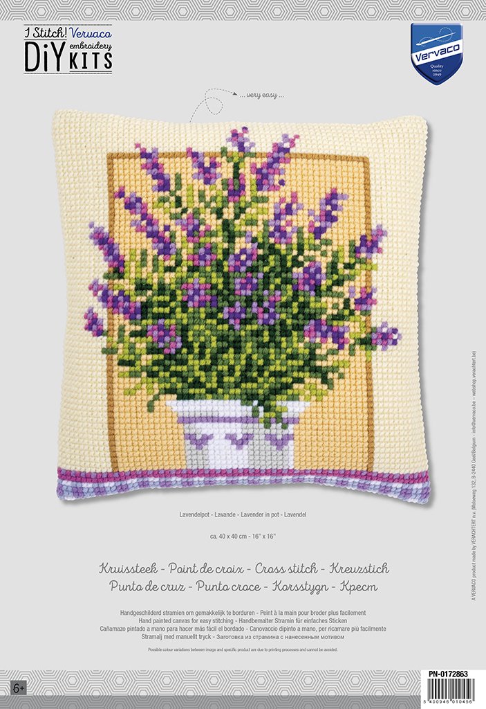 Broderipakning - Lavendel i krukke