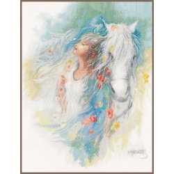 Broderipakning - Billede - Hest og pige i tanker