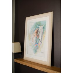 Broderipakning - Billede - Hest og pige i tanker