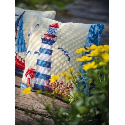 Broderipakning - stramaj pude - Fyrtrn med mger