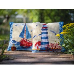 Broderipakning - stramaj pude - Fyrtrn med mger