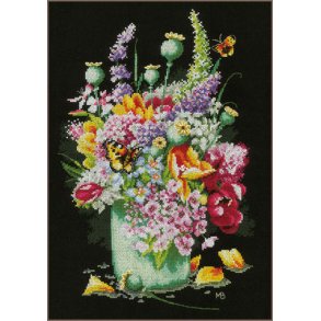 Broderipakning - Billede - Flower Power Buket