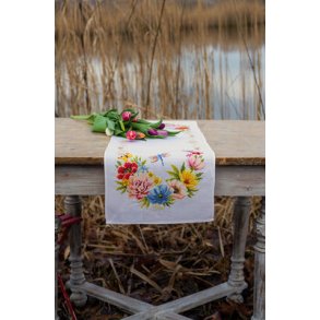 Broderi pakning - bordlber - Farverige blomster