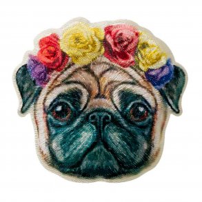 Strygemrke - Mops med blomster