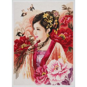 Diamond Painting kit - Asiasisk dame i pink
