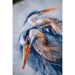 Broderipakning - Store bl hejrer - Secret Stitch Along 2020/1