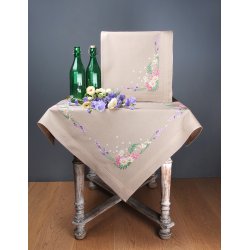 Broderi pakning - ptegnet bordlber eller dug - Forrsblomster