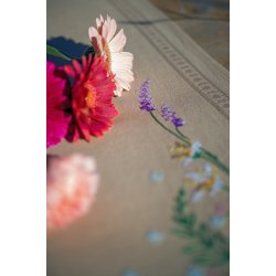 Broderi pakning - ptegnet bordlber eller dug - Forrsblomster