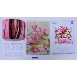 Broderipakning - stramaj pude - Sm fugle p Magnolia