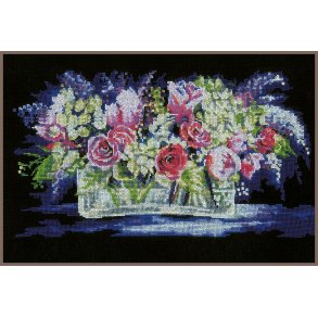 Broderipakning - Billede - Roser og syrener