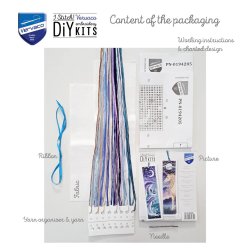 Broderipakning - bogmrke - Delfin og Enhjrning i mneskin