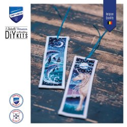 Broderipakning - bogmrke - Delfin og Enhjrning i mneskin