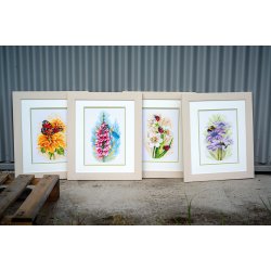 Broderipakning - Billede - Dansende humlebier