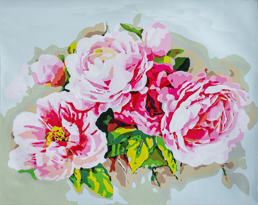 Broderipakning - Billede - Buket af poner