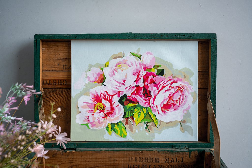 Broderipakning - Billede - Buket af poner