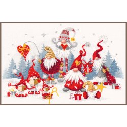 Broderipakning - Secret Stitch Along 2021/2 Julebillede Christmas meeting