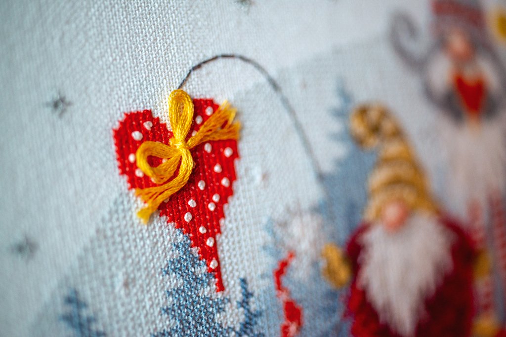 Broderipakning - Secret Stitch Along 2021/2 Julebillede Christmas meeting