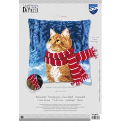 Broderipakning - pude - Kat med trklde