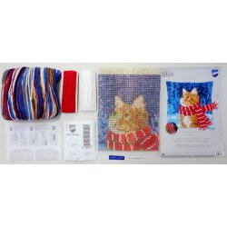 Broderipakning - pude - Kat med trklde