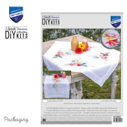 Broderipakning - Ptrykt dug - Tropiske blomster