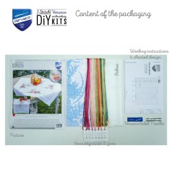 Broderipakning - Ptrykt dug - Tropiske blomster