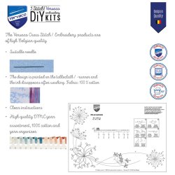 Broderipakning - Ptrykt dug - Tropiske blomster