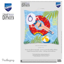 Broderipakning - Pude - Svimmingpool