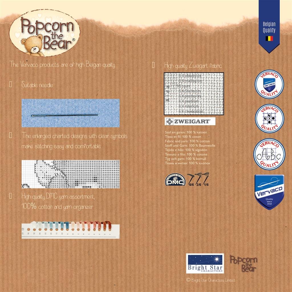 Broderipakning - hjdemler - Popcorn og venner