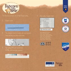 Broderipakning - navneskilt - Popcorn i haven