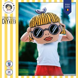 Broderipakning - pude - Sjov hoved-pude...