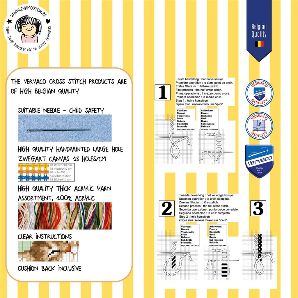 Broderipakning - pude - Sjov hoved-pude...