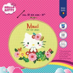 Broderipakning - dbsminde - Hello Kitty - Maud Grnne blomster