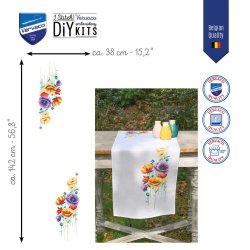 Broderipakning - lber ptrykt - Farverige valmuer