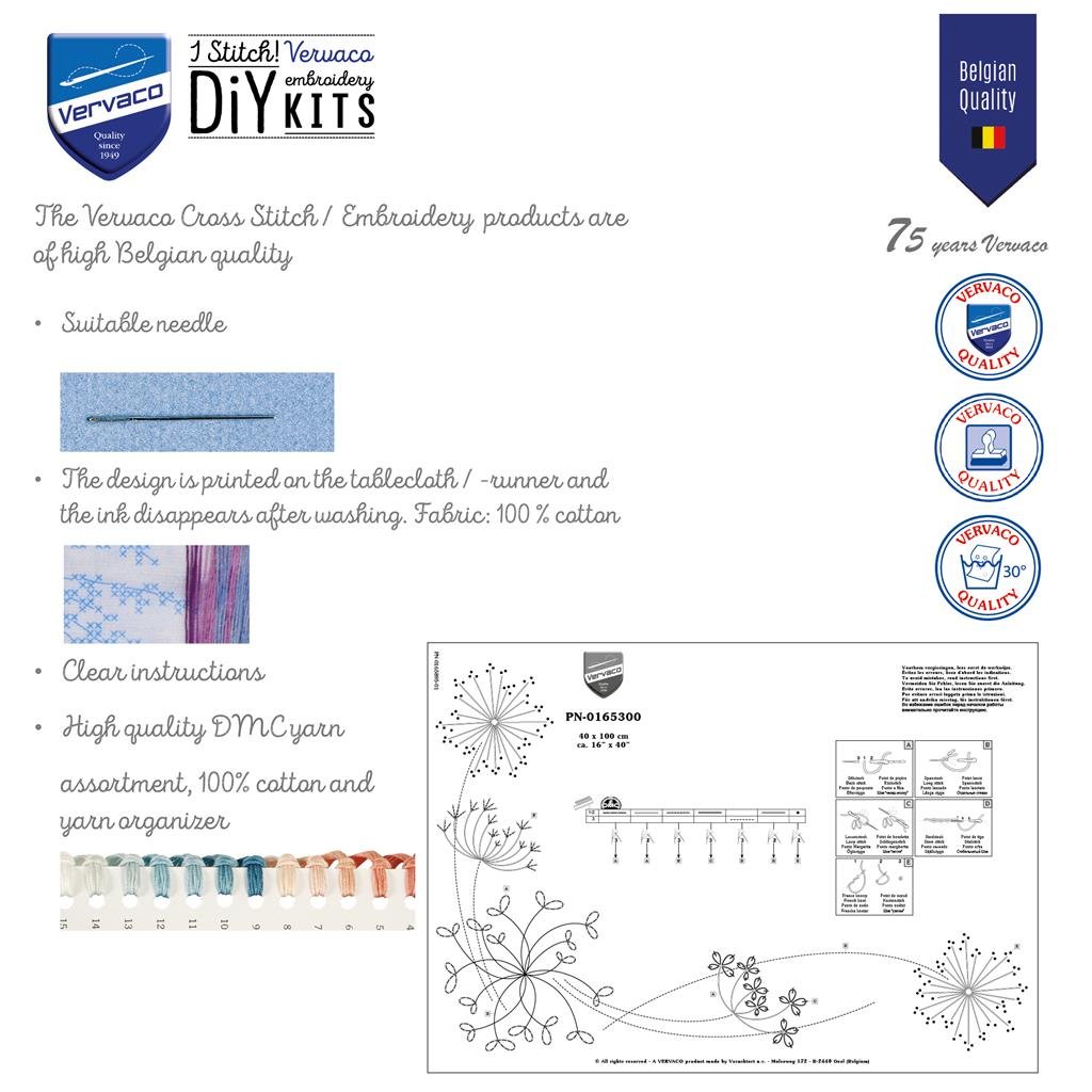 Broderipakning - lber ptrykt - Farverige valmuer
