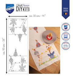 Broderipakning - dug l�ber - Crazy chickens