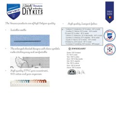 Broderipakning - v�gbillede - Lama / Alpaka i blomster skjul