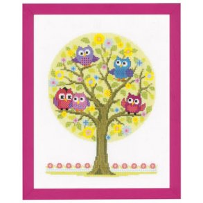 Broderipakning - Ugler i tr