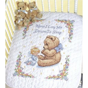 Babyt�ppe quiltet - Engel og bamse
